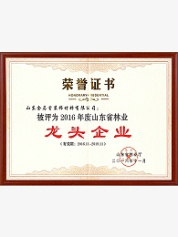 山东省林业龙头企业证书